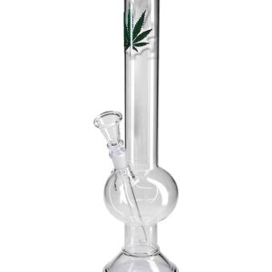 Breitseite Glasbong Hanfblatt 420mm