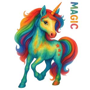 Bügelbild K4 – Tigerlilly EP – magisches Einhorn (ca. 14 x 19cm)